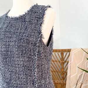 Banana Republic | Blue Sleeveless Tweed Dress 14